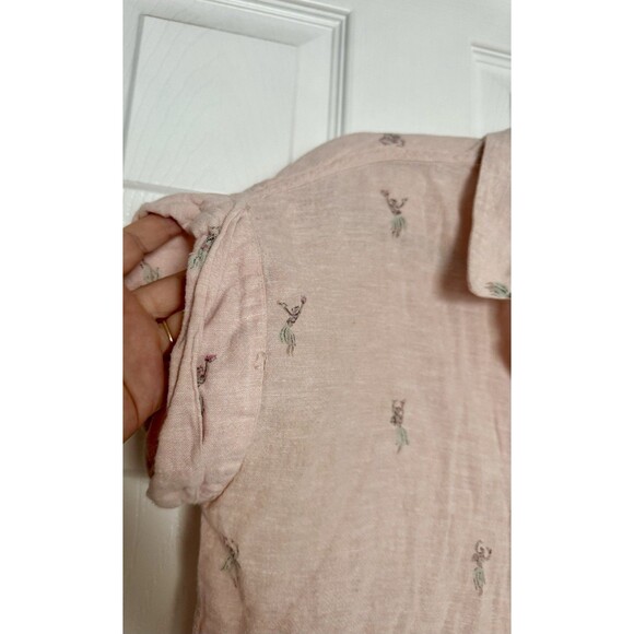 Rails Medium Linen Blend Shirt Button Up Beach Style Light Pink - Picture 6 of 6
